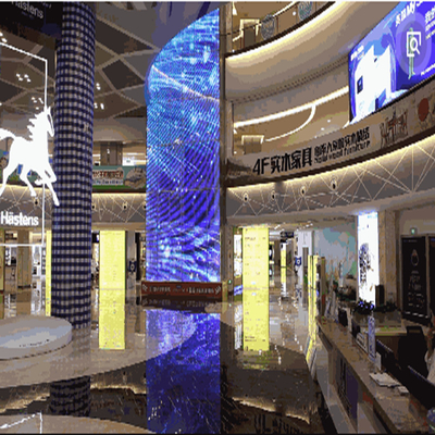 P7.81 Strip Indoor Glass Transparent Indoor Led Video Wall 6000CD/Sqm